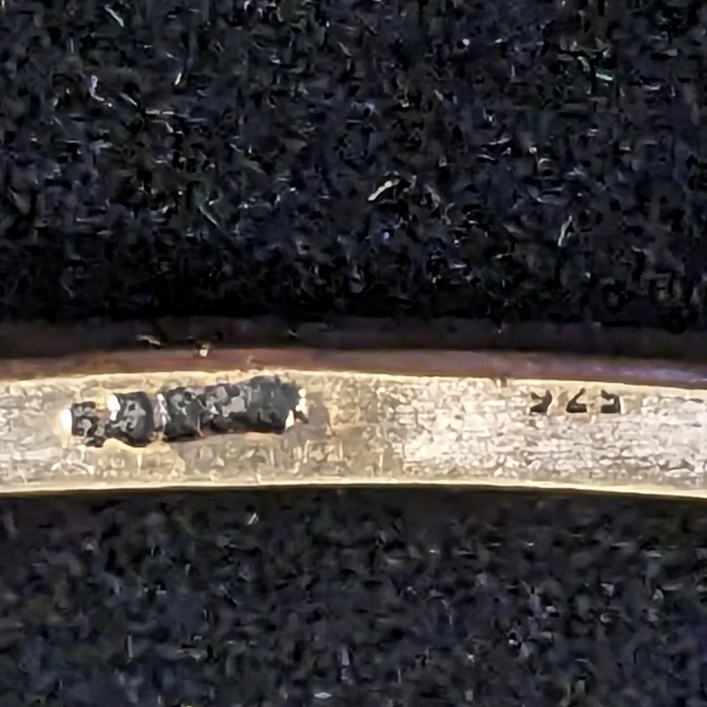 TAXCO 925 Vintage Handmade Sterling Silver Stamped Divites Bangle Bracelet 2.75" - Picture 4 of 4